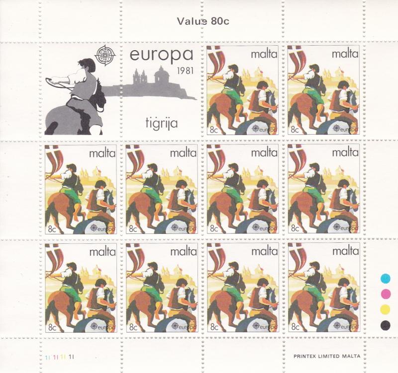Malta # 584-585, Europa, Full Sheets, NH, 1/2 Cat.