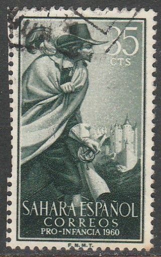 SPANISH SAHARA 103, FRANCISCO DE QUEVEDO, SINGLE USED. VF. (877)