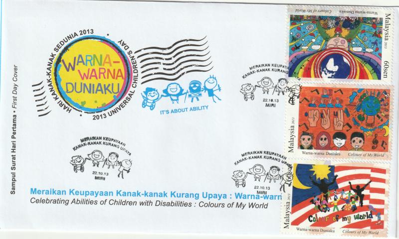 Malaysia 2013 Celebrating Abilities of Children with Disabilities FDC SG#1978-80