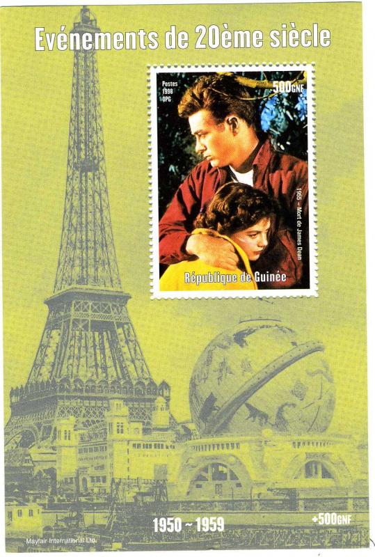 Guinea 1998 EVENTS 1950/1959 James Dean American Actor s/s Perforated Mint (NH)