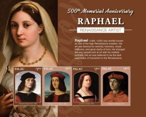 Palau 2020 - Raphael Renascence Artist - Sheet of 4 Stamps - Scot #1452 - MNH