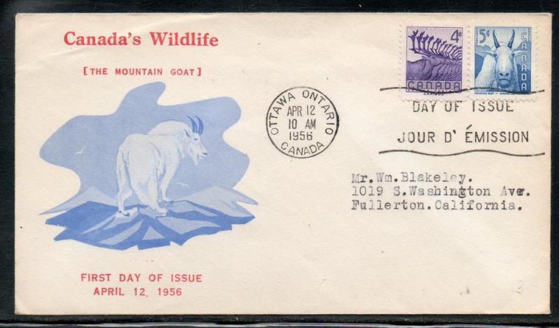 Canada #360-1 Wildlife FDC Cacheted addr C323