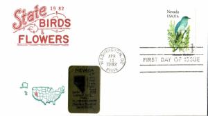 #1980 Nevada Birds - Flowers Artopages FDC