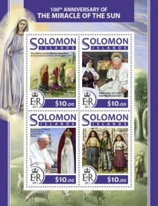 SOLOMON ISLANDS - 2017 - Miracle of the Sun, 100th Anniv - Perf 4v Sheet - MNH