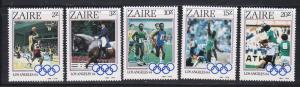 Zaire # 1154-1158, Los Angeles Olympics, NH, Half Cat