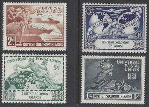 British Solomon Island #84-7 mint set, UPU issue, Issued 1949