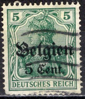 Belgium - German Occupation; 1916: Sc. # N12: O/Used Single Stamp