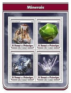 2017 S.Tome&Principe - Minerals. Michel Code: 7018-7021  |  Scott Code: 3254