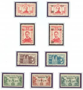 Indo-China #B26-B34  Single (Complete Set)