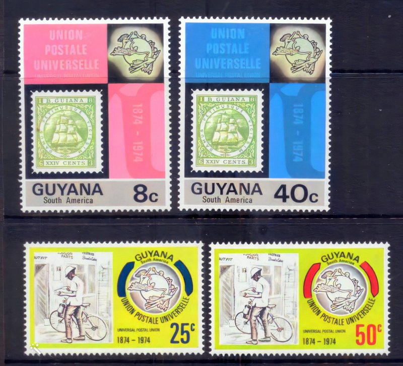 Guyana 1974 Sc#197/200 UPU CENTENARY/BICYCLES Set (4) MNH