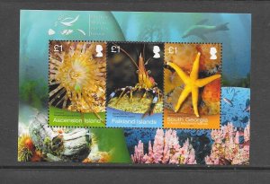 ASCENSION #1107  MARINE LIFE  MNH