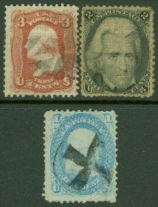 EDW1949SELL : USA 1868 Scott #92-94 Used. Small faults. Catalog $520.00.