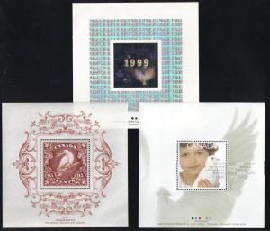 Canada #1812i-14i MNH Millennium (Dove) souvenir sheets, issued 1999