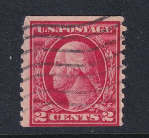 1914 Coil single Sc 453 2c carmine perf 10 vertical used single CV $45 (DK