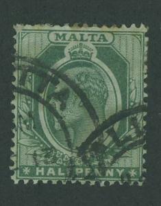 Malta SC# 21 King Edward VII, 1/2d, canceled