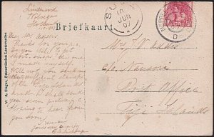 NETHERLANDS 1907 postcard to Fiji with Suva arrival cds....................B3167