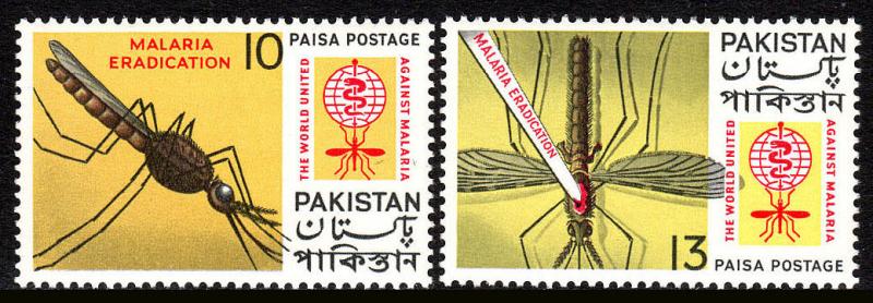 Pakistan 160-161, MNH. WHO drive to eradicate Malaria, 1962