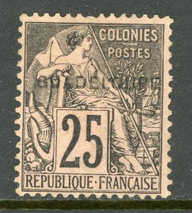 Guadeloupe 1891 French Colony 25¢ Black Stanley Gibbons #28 Mint  D901