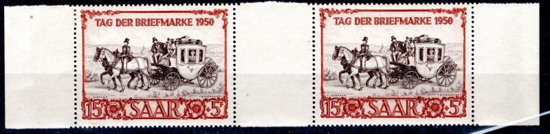 Saar - Scott # B76 (2), mint nh, gutter pair, Mi # 291 ZW