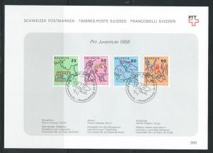 Switzerland B546-9 1988 Pro Juven PTT Collection Sheet FD