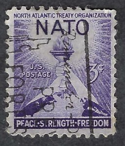 United States #1008 3¢ NATO (1952). Used