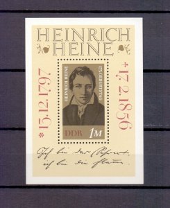 German Democratic Republic   #1423  MNH  1972    Heinrich Heine sheet