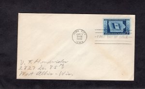 942 Iowa, FDC addressed