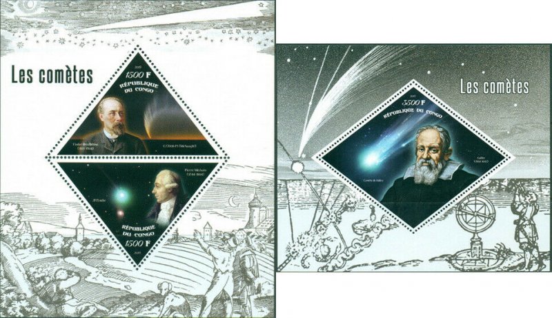 Comets Astronomers Bredikhine Mechaim Galileo Galilei Space MNH stamps set