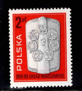 Poland Scott 2389  MNH** Warsaw Pact coat of arms stamp