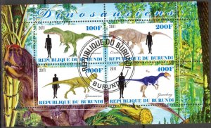 {g1203} Burundi 2011 Dinosaurs sheet Used / CTO Cinderella