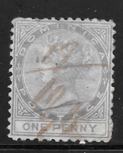 Dominica 1: 1p Queen Victoria, used, F