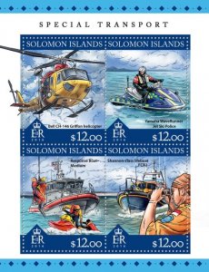 SOLOMON IS. - 2016 - Special Transport - Perf 4v Sheet - Mint Never Hinged