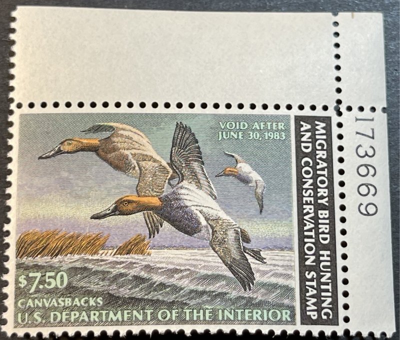 U.S.# RW49-MINT/NEVER HINGED---FEDERAL DUCK STAMP-PLATE # SINGLE---1982