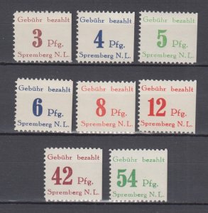 WWII German Local Issues Spremberg Full Set Michel 7A-14A MNH