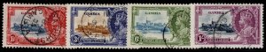 GAMBIA GV SG143-146, 1935 SILVER JUBILEE set, FINE USED. Cat £32.