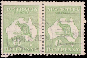 Australia #1, Incomplete Set, Pair, 1913, Used