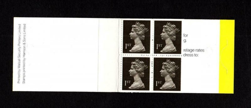 4x 1st NVI BARCODE BOOKLET TYPE 4 COVER BY WALSALL STAMPS BY HARRISON MCC £33
