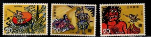 JAPAN  Scott 1166-1168 MH* Folk tale stamp set