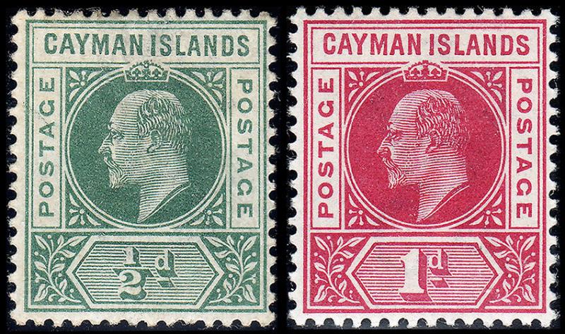 Cayman Islands Scott 3-4 (1902-03) Mint H F-VF, CV $17.50