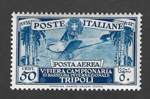 Tripolitania Mint 50c Tripoli 5th International Fair 1934 Stamp with Bi-Plane