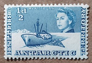 British Antarctic Territory #1 ½p MV Kista Dan & Queen Elizabeth II MNH (1963)