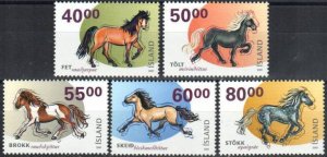 Iceland Stamp 939-943  - Horses