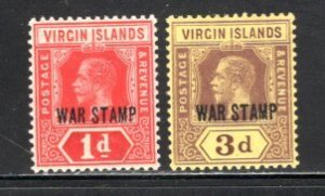 British Virgin Islands #MR1-2  VF, Unused, CV $7.75  ...   6940062