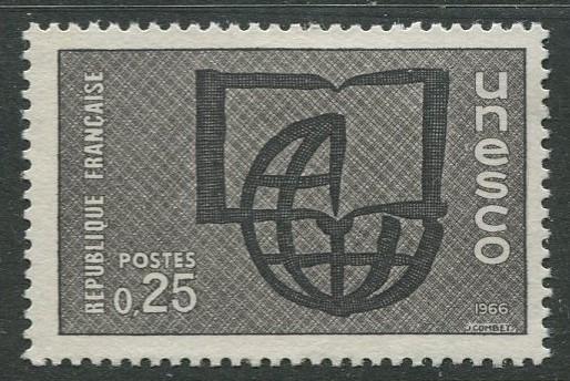 France Unesco - Scott 206 - Unesco Issue -1966 - MLH - Single 25c Stamp