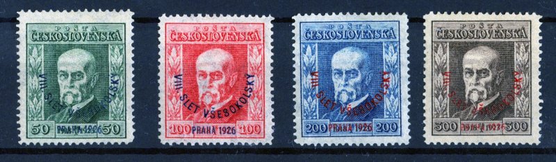 STAMPS CZECHOSLOVAKIA,1926 Congress of Sokols,President Masaryk,Superb,og,wmk,6,