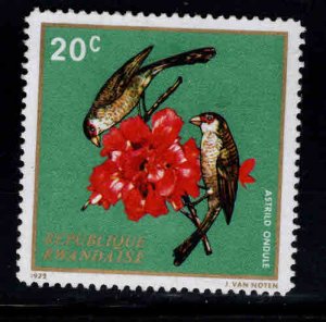 RWANDA Scott 457 MH* Colorfull Flower with birds on stamp