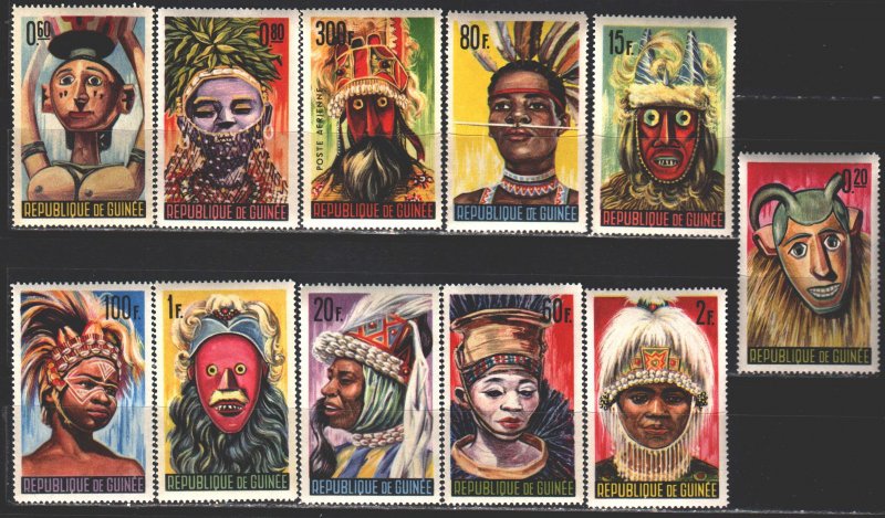 Guinea. 1965. 274-85 from the series. Masks, folklore. MNH. 