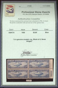 U.S. #C15 MINT WITH PSE CERT OG NH SINGLE