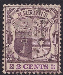 Mauritius 1900 - 05 KEV11 2ct Dull & Bright Purple used SG 139 ( G532 )