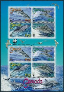 [109150] Grenada 2007 Marine life dolphins WWF seagulls Mini sheet MNH